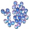 25 8mm Faceted Tri Tone Crystal/Pink/Sapphire Firepolish Beads